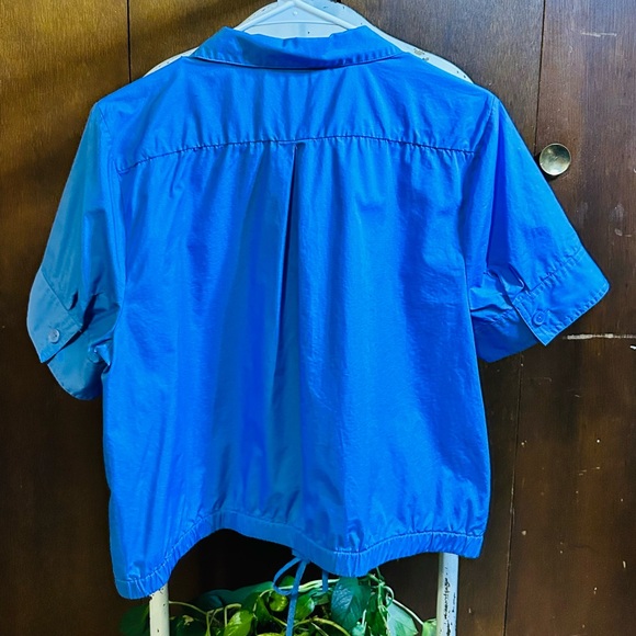 💜4for$20💜 Simply Vera Vera Wang Blue Boxy Button Down Shirt - Picture 2 of 5